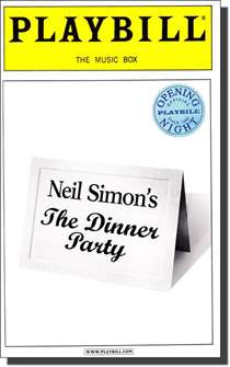 The Dinner Party Limited Edition Official Opening Night Playbill 